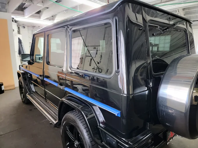 Mercedes-Benz G-Wagon polished interior detailing in progress